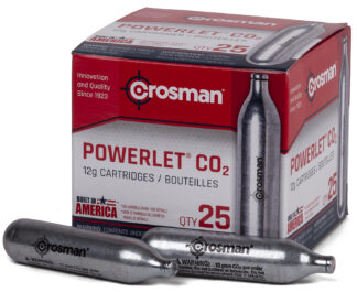 Crosman 2311 Powerlet CO2 Cartridges 12 Grams, 25-Pack