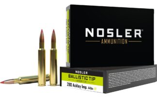 Nosler 280 Ackley Improved 140 Grain Ballistic Tip Hunting Ammo, 20 Rounds Per Box