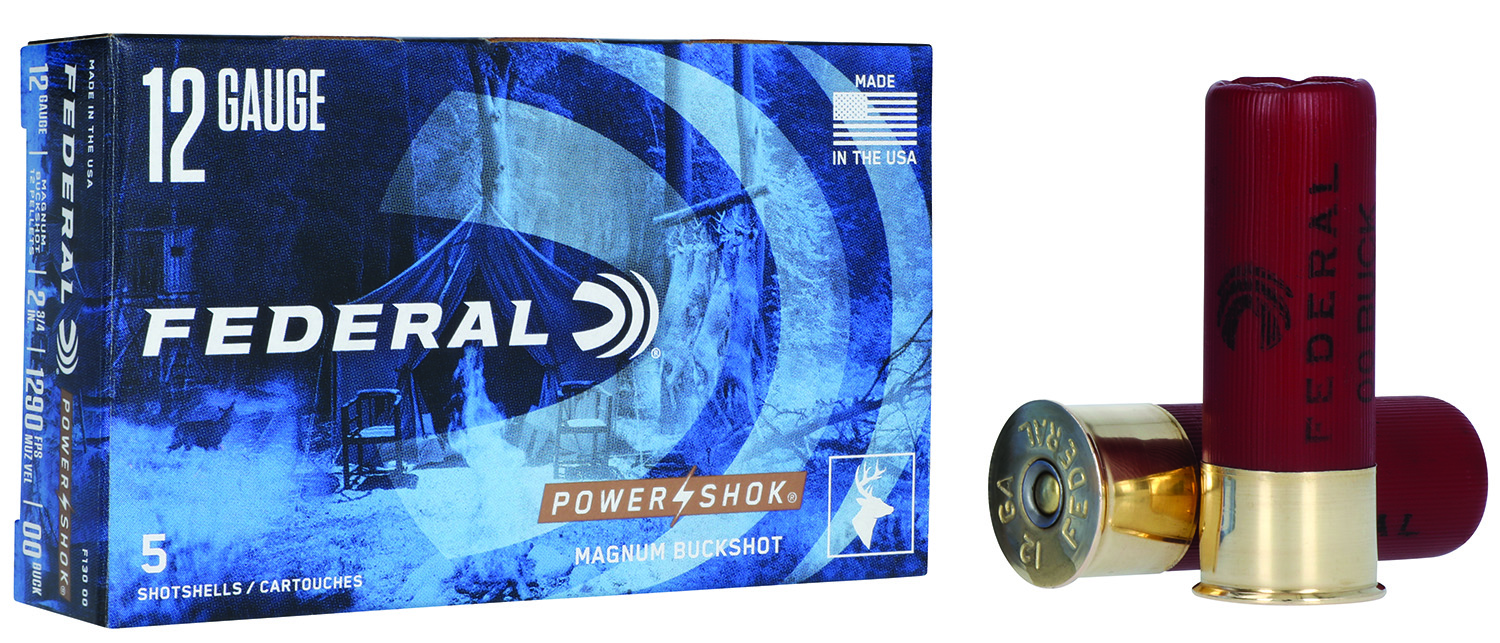 Federal Power-Shok Magnum 12 Gauge 00 Buckshot 2.75 in, 5-Round Box