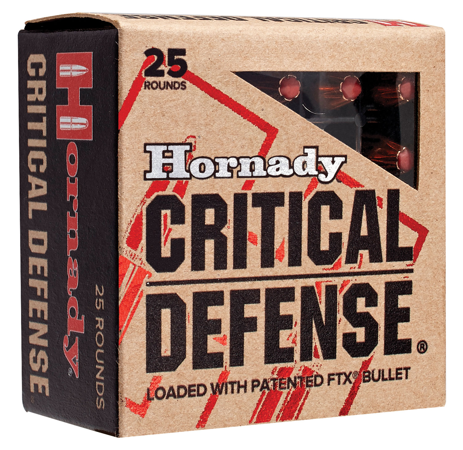 Hornady Critical Defense 9 x 18mm Makarov 95 gr FTX Flex Tip, 25 Rounds Per Box