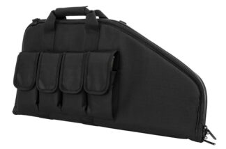 NCStar VISM Tactical Sub Gun Case 28 in Black, Lockable with 4 Exterior Magazine Pouches