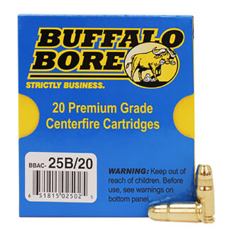 Buffalo Bore 357 Sig 125gr FMJ Flat Nose Ammunition, 20 Rounds Per Box