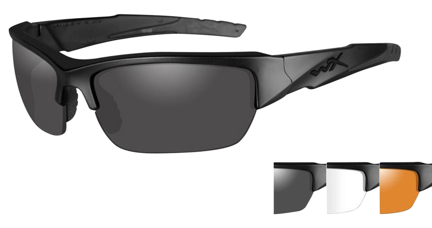 Wiley X Valor Changeable Safety Glasses, Matte Black