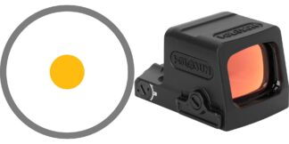 Holosun EPS Carry 1X Enclosed Red Dot, 6 MOA Gold Dot, Black Anodized