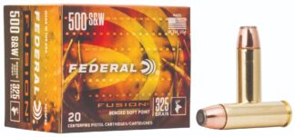 Federal Fusion .500 S&W Magnum 325 gr Soft Point, 20 Rounds Per Box