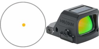 Holosun 407COMP X3 1x Red Dot Sight, 2 MOA Gold Dot, Black Anodized