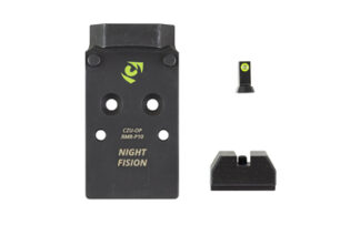 Night Fision P10 Co-Witness Optic Plate + Night Sight Combo for RMR/507C, Yellow Front/Black Rear