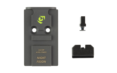 Night Fision Optic Plate + Backup Sight Combo for Aimpoint ACRO, for Glock MOS Full Size, Black