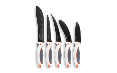 Outdoor Edge ErgoMax 6-Piece Game Processing Knife Set with 5Cr13MoV Black Titanium Blades