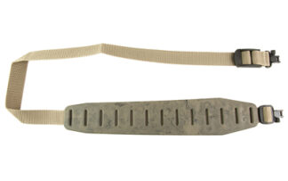 Blackpowder Products Quake Claw Standard 2.0 2-Point Sling with Hush Stalker II QD Swivels, Sand Camo