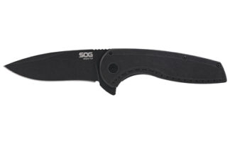 SOG Aegis FLK 2.0 3.25 in 8Cr13MoV Drop Point Folding Knife, Stonewash Black