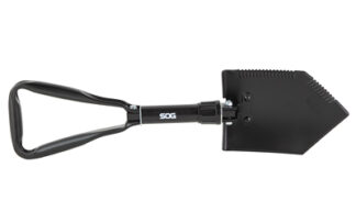 SOG F20-CP XL Entrenching Tool, Shovel Tool with Sheath, Black Powder-Coated