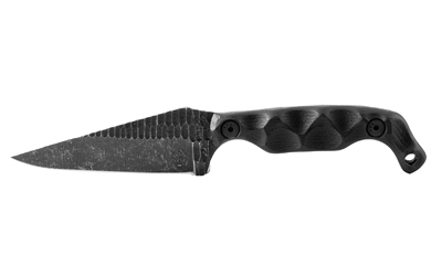Stroup Bravo 5 3.5 in Clip Point Fixed Blade Knife, Acid Etched Black Finish, G10 Handle