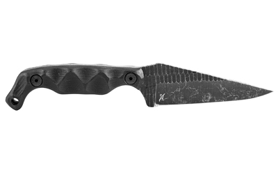 Stroup Bravo 5 3.5 in Clip Point Fixed Blade Knife, Acid Etched Black Finish, G10 Handle