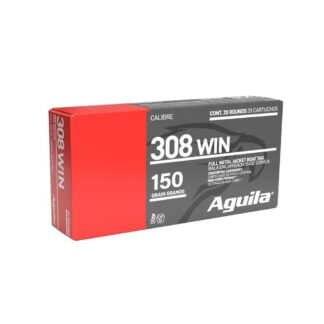 Aguila Rifle Ammunition .308 Win 150 gr FMJBT 2760 fps 20/ct