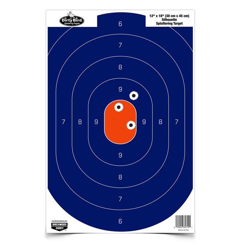Birchwood Casey Dirty Bird Silhouette Paper Target 12x18 in Blue/Orange (50 ct)