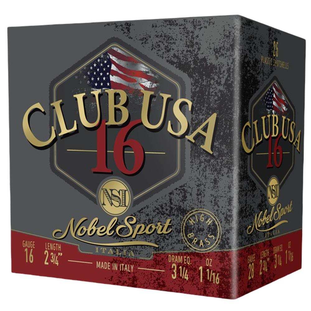 Nobel Sport Club USA 16 Gauge 2-3/4 in Shotshells, 1-1/16 oz #6, 1330 fps