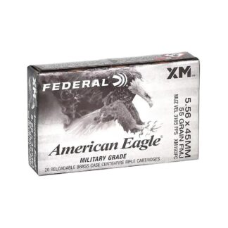 Federal Ammunition American Eagle .223 REM/5.56 NATO 55 Grain FMJ, 20-Round Box