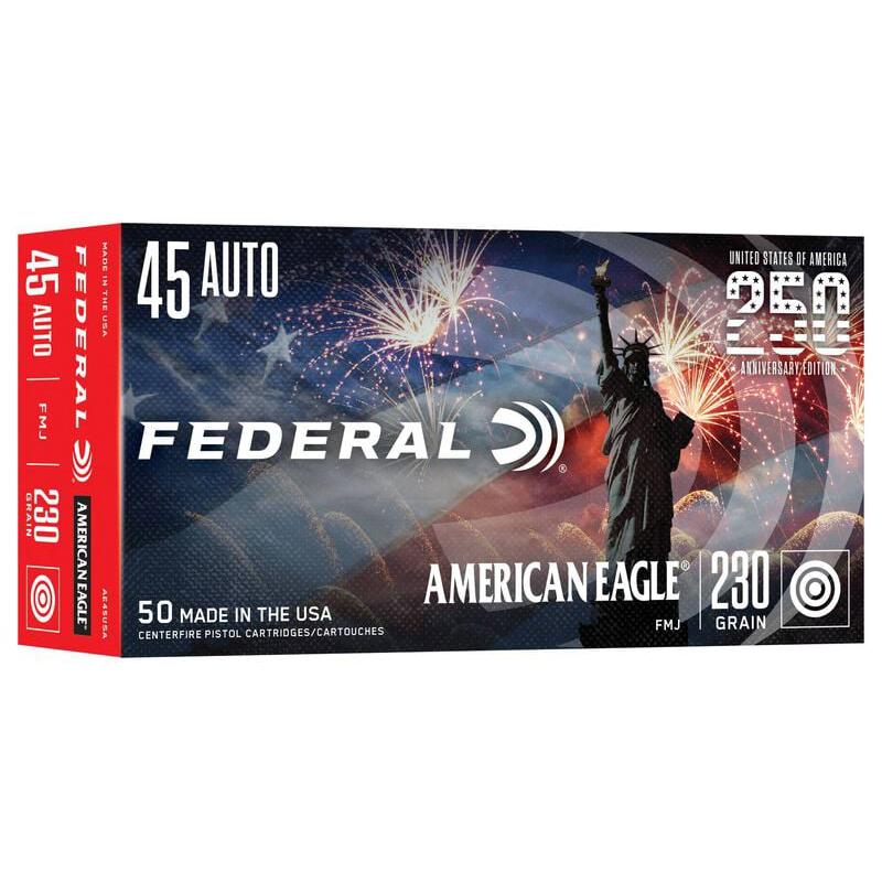 Federal American Eagle 45 ACP 230 Gr FMJ 890 fps 50 Rounds