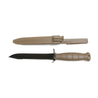 Glock Field Knife/Saw Back 6-1/2" Clip Point Blade, Black Flat Dark Earth
