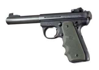 Hogue Ruger 22/45 Rubber Grip with Finger Grooves OD Green