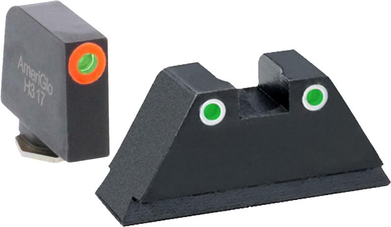 Ameriglo GL-331 XL Tall Suppressor Height Sights for Glock, Green Tritium Front, .315"/ .392"