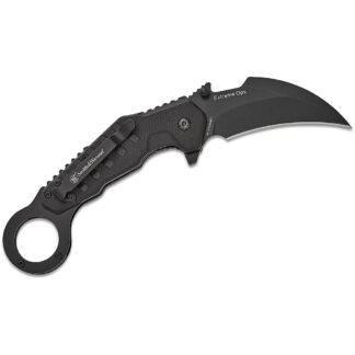 Smith & Wesson Extreme Ops Karambit Assisted Folding Knife 3" Hawkbill Blade Black