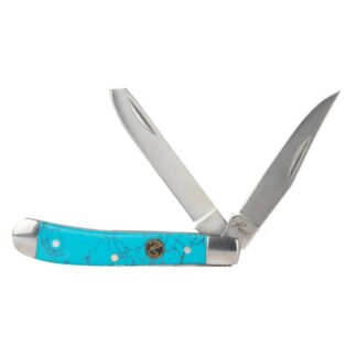 Rock Ridge Outdoors Roper Peanut Knife 2.5 in Blade, Stainless Steel, Turquoise Composite Handle
