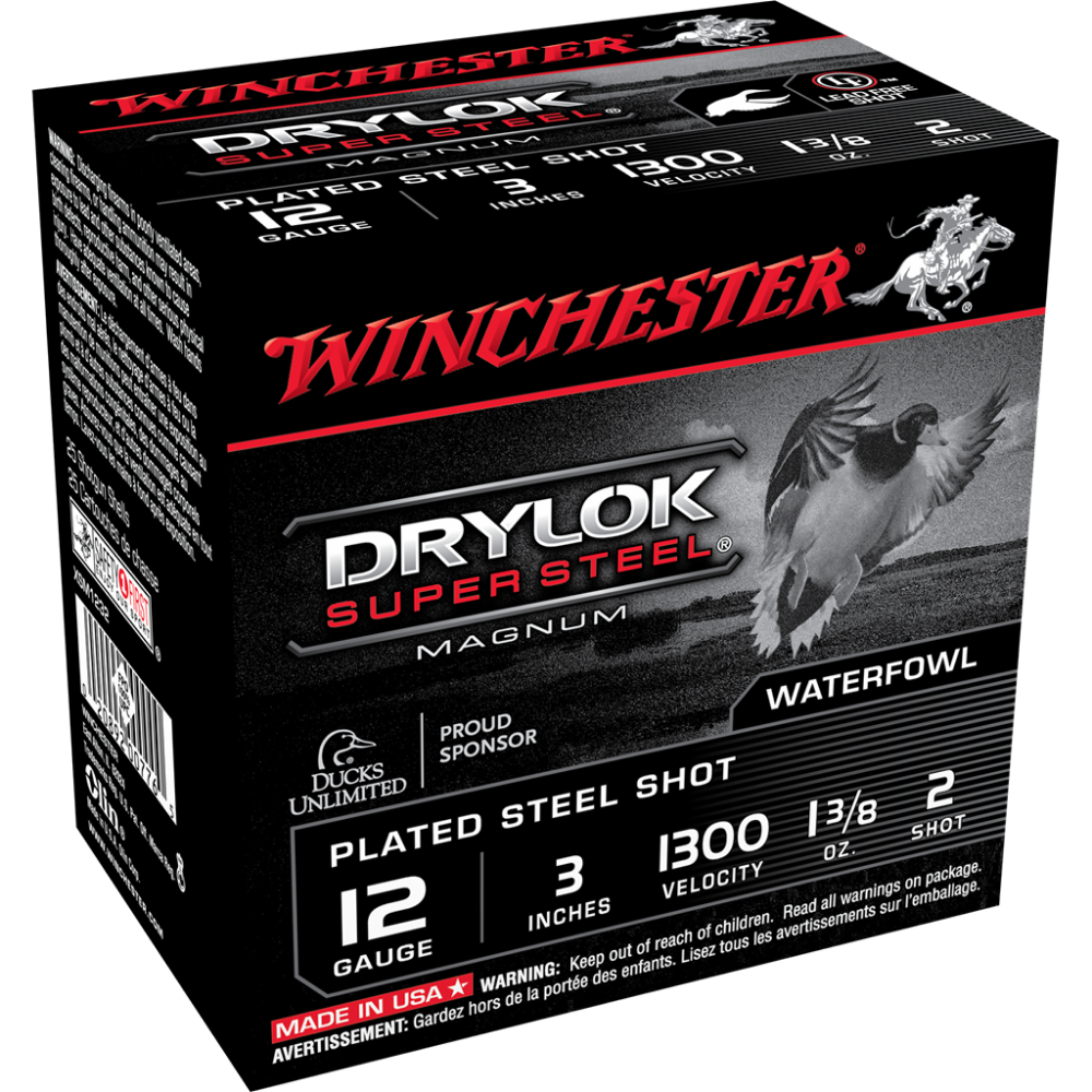 Winchester Super-X Drylok Super Steel 12 Gauge 3 in 1-3/8 oz #2 Steel Shot 25 Rounds