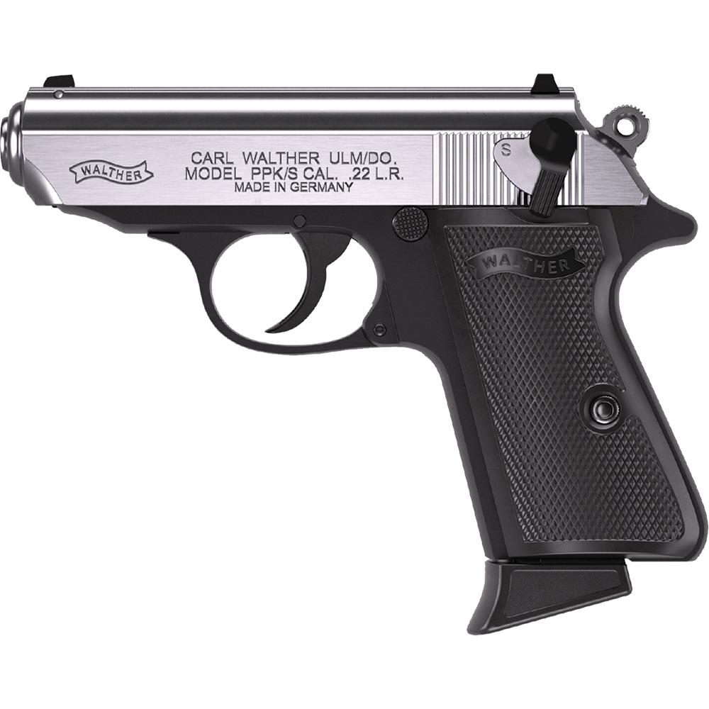 Walther Arms PPK/S .22 LR SA/DA 3.3 in Threaded Barrel 10 Rounds Two-Tone Black Stainless