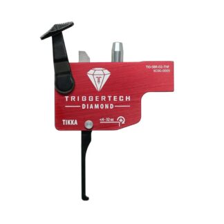 TriggerTech Diamond Trigger for Tikka Rifles, Flat Lever, Right-Hand, Black/Red