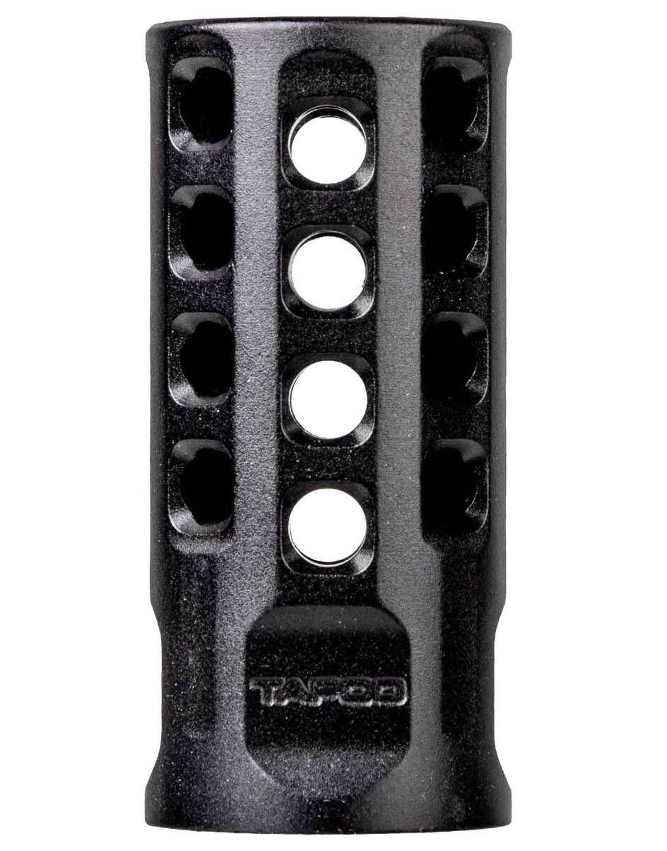 Tapco TAP22004 .22 LR Muzzle Brake, 1/2x28 Threads, 2 in OAL, Black Anodized Aluminum