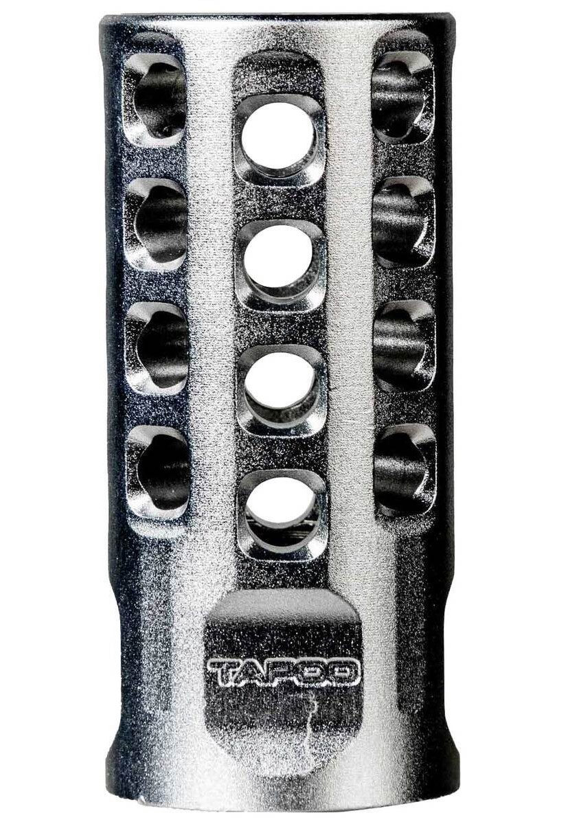 Tapco TAP22010 1/2x28 .22 LR 10/22 Muzzle Brake, Silver Anodized Aluminum