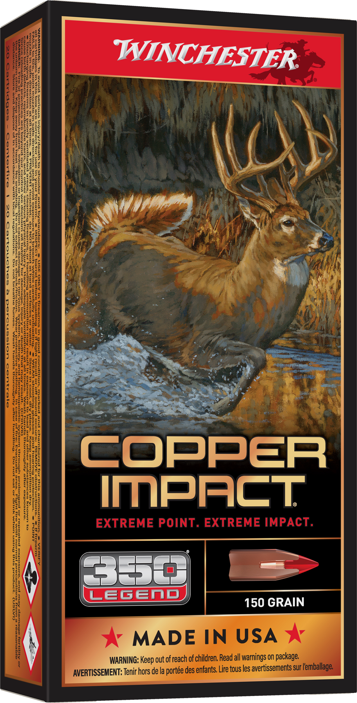 Winchester Copper Impact 350 Legend 150 Grain Lead-Free 20-Round Box Polymer Tip