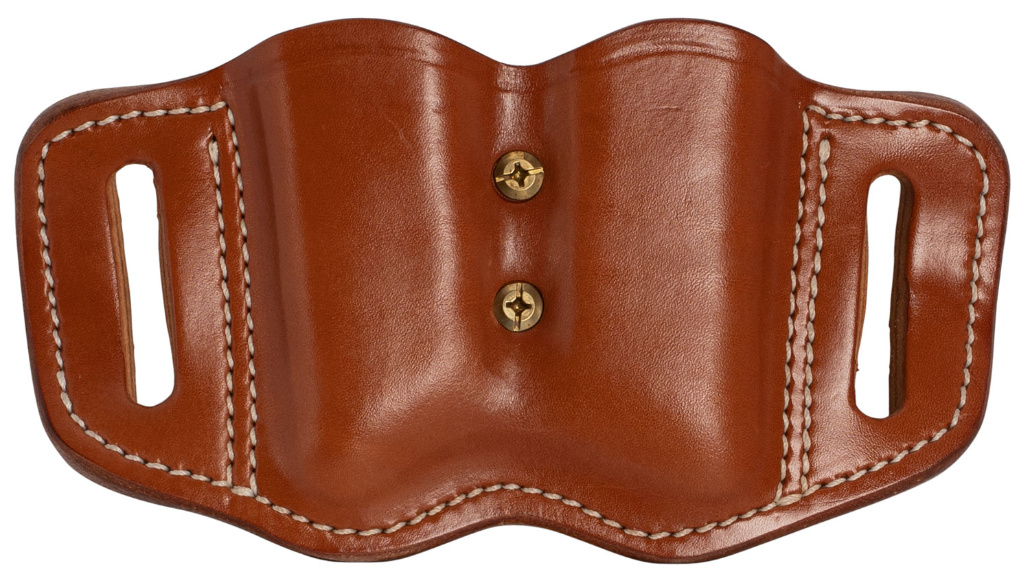 1791 Gunleather MAG-F Double Mag Carrier Classic Brown Leather Belt Slide