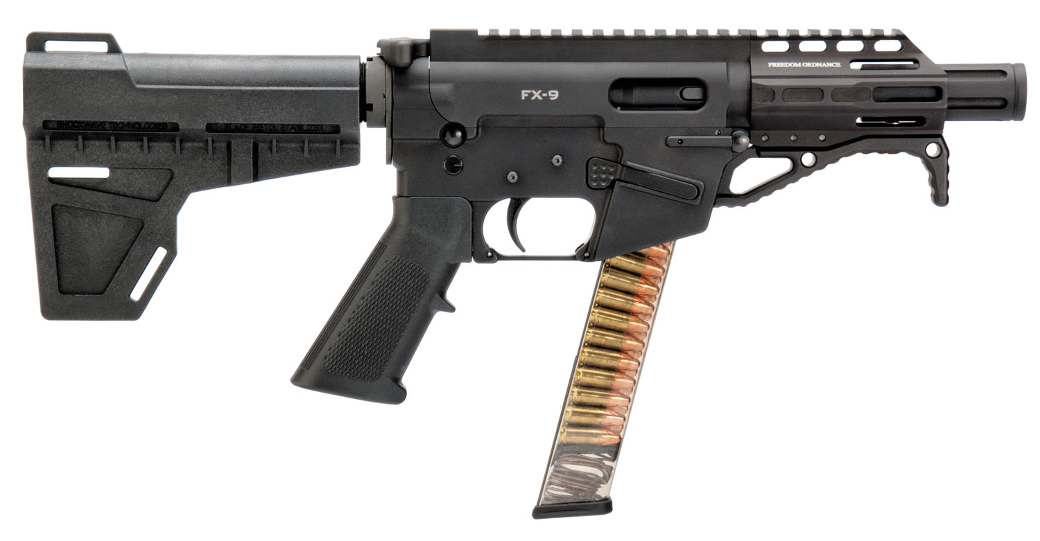 Freedom Ordnance FX9P4 FX-9 AR Style Pistol 9mm, 4.5in Barrel, 31+1, Optic Ready, Black