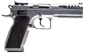 Tanfoglio IFG TFSTOCKM9 Defiant Stock Master 9mm Luger 17+1 4.75" Hard Chrome Steel/ Wood Grip