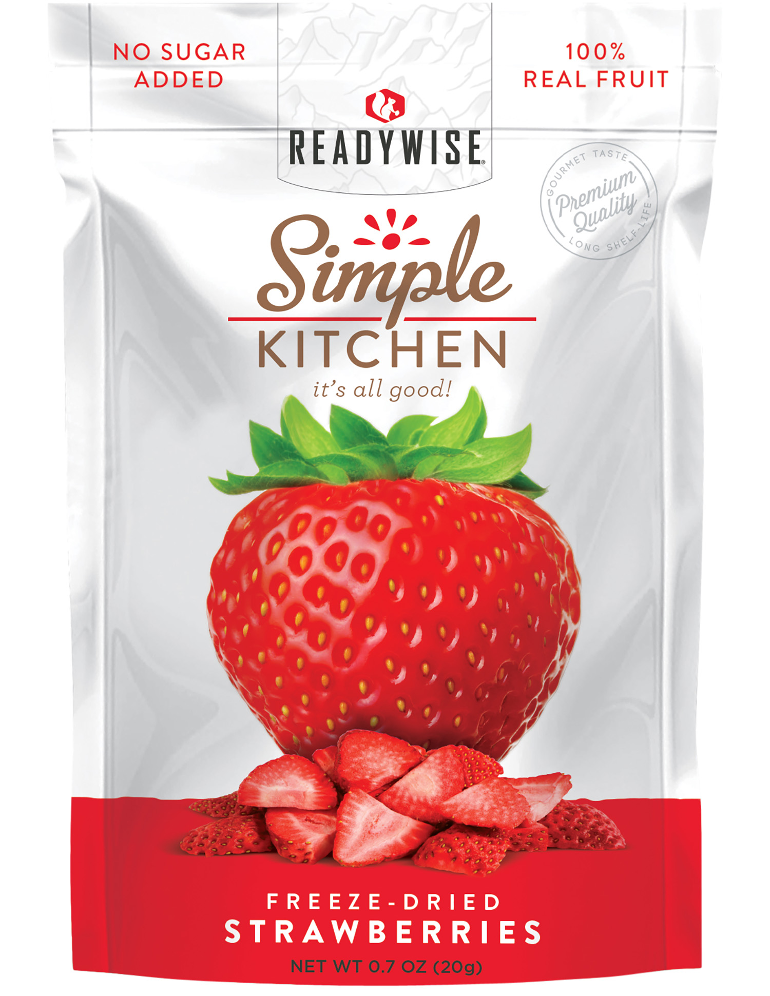Readywise Simple Kitchen Freeze-Dried Fruit Strawberry 1-Serving Pouch