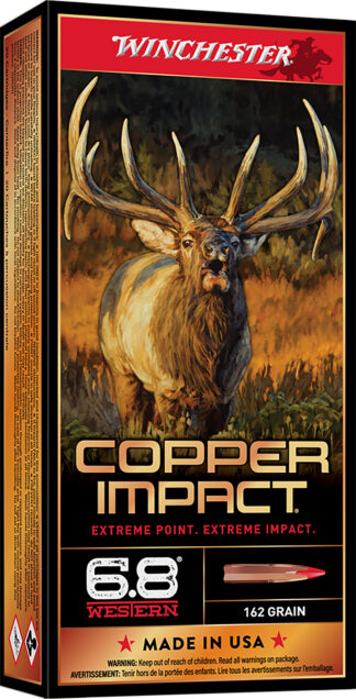 Winchester X68WCLF Copper Impact 6.8 Western 162 Grain Copper Extreme Point Lead-Free (20 Rounds)