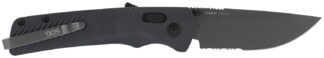 SOG Flash AT Assisted Opening Folding Knife, 3.45 in Cryo D2 Serrated Blade, Urban Grey Handle