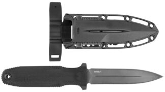 SOG Pentagon FX Fixed Spear Point 4.77 in Black TiNi Cryo CPM S35VN Blade