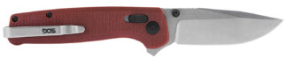 SOG Terminus XR 2.95 in D2 Steel Clip-Point Folding Knife, Crimson Textured G10, Stonewashed