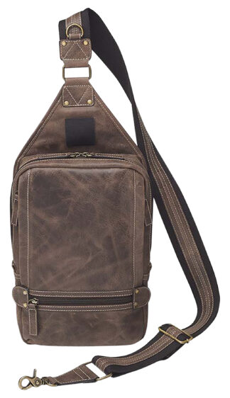 Kingport Industries Sling Backpack Brown Leather with Standard Holster