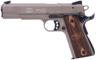 Mauser Rimfire 1911 .22 LR 5 in 10+1 Rounds Tan Slide and Frame, Walnut Grip