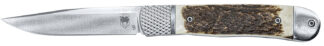 Cobratec Knives Trapper Hidden Release Automatic 3.12" D2 Drop Point Blade Stag Scales