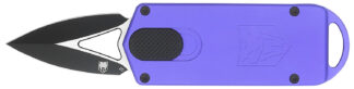 Cobratec Knives CTASPPUR ASP OTF Dagger Knife 1.94" D2 Blade, 3.31" Purple 6061-T6 Aluminum Handle