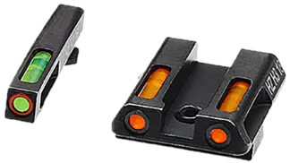 HiViz GLN621 LiteWave H3 Fiber-Optic Sight Set Green Tritium/Orange Outline w/Litepipes Orange Fits Glock 42, 43, 43X, 48