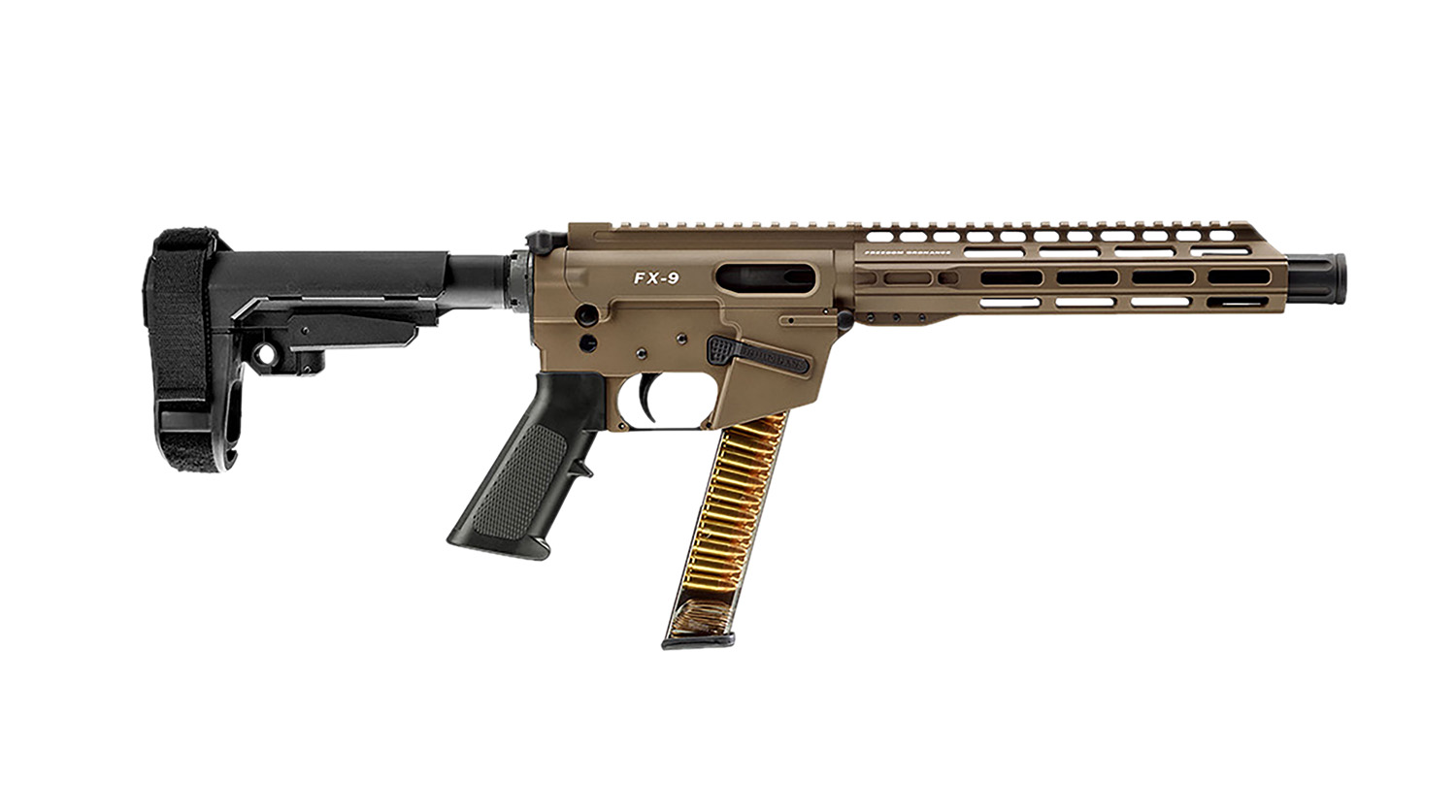 Freedom Ordnance FX9P10S-FDE FX-9 9mm Pistol with 10 in Barrel, 31+1, Flat Dark Earth