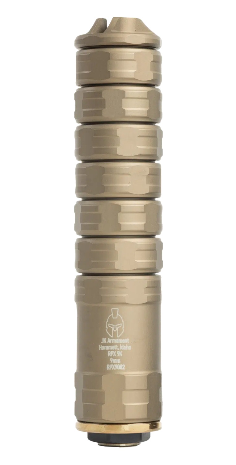 JK Armament JK155RPX9KFDE 9mm RPX Suppressor 1.55 in FDE, 1/2x28