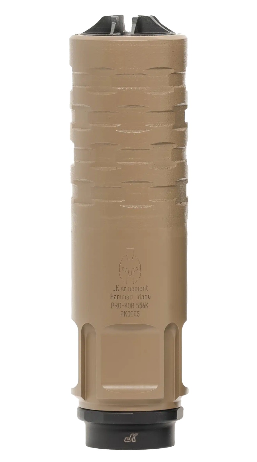 JK Armament PRO-KOR 556K .223/5.56 Suppressor FDE 1/2x28